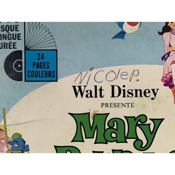Walt Disney Mary Poppins Francais Book and Record - Picture 2 of 4